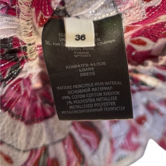 Isabel Marant Etoile Women's Red, Fuschia and White Patterned Dress - Picture 2 of 4